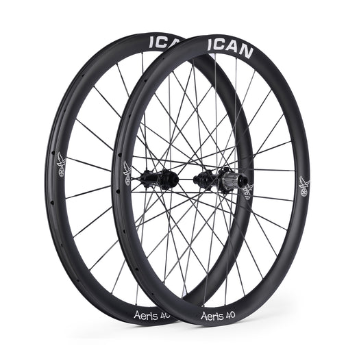ICAN Aeris 40 disc carbone spoke wheelset 45T ratchet