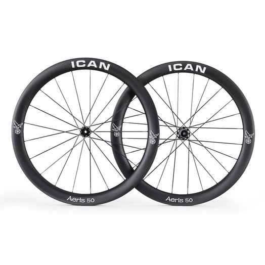 ICAN Aeris 50 disc carbone spoke wheelset 45T ratchet