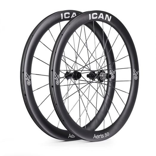ICAN Aeris 50 disc carbone spoke wheelset 45T ratchet