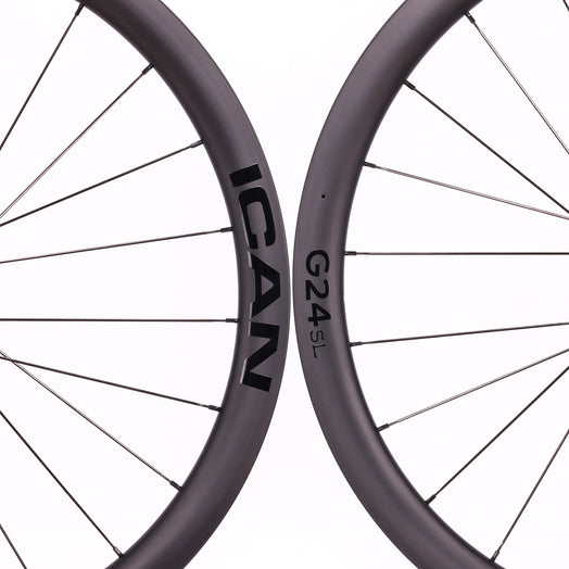 ICAN hooked gravel wheels 70C G24 SL with DT Swiss hubs